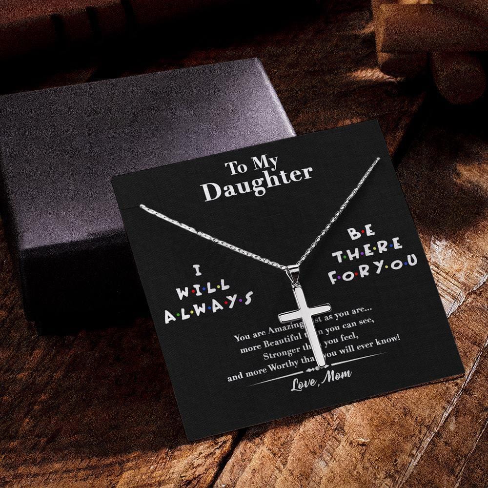 Necklace Cross With Custom Message Card Gift for Daughter - Giftlab