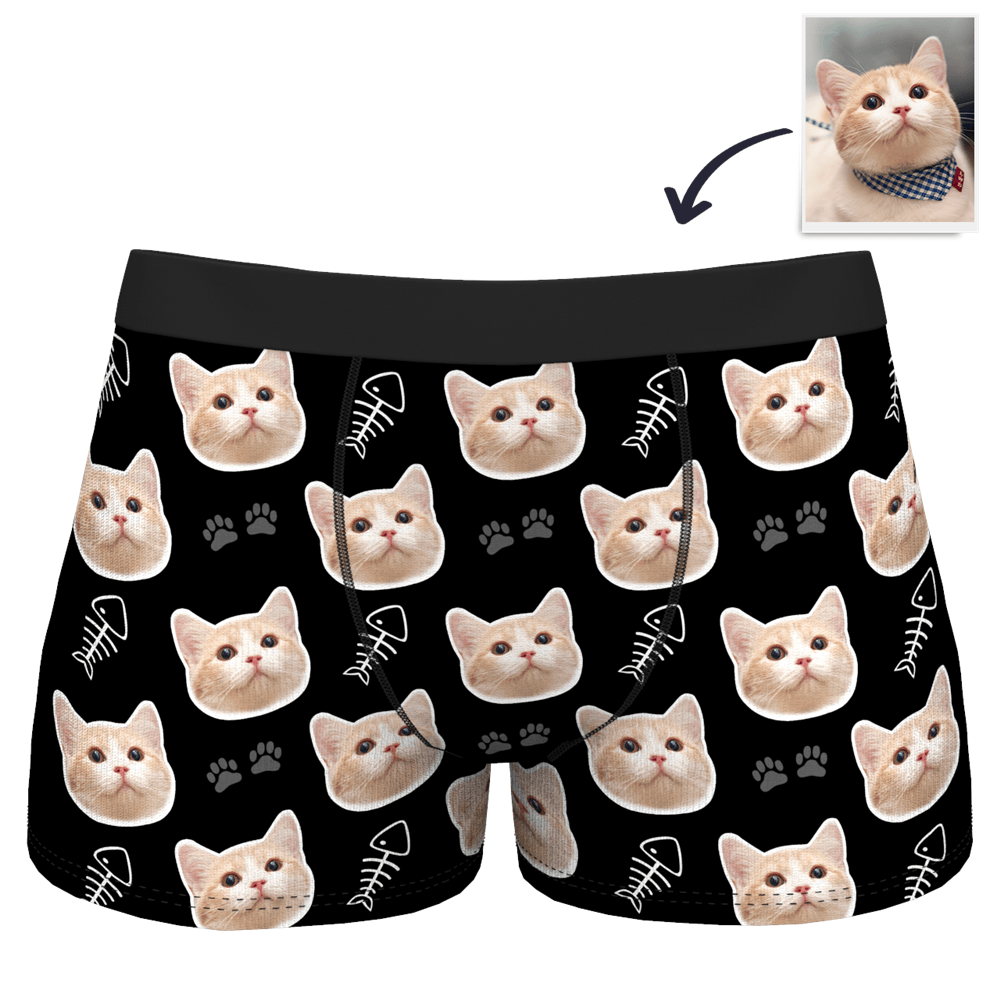 Cat Memorial Gifts Custom Face Boxer Short - Giftlab