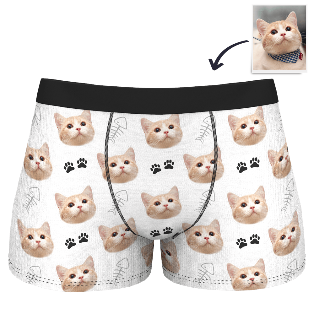 Cat Memorial Gifts Custom Face Boxer Short - Giftlab