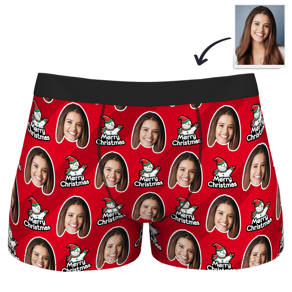 Christmas Gifts Personalized Boxers Men's Boxer Underwear - Snowman - Giftlab