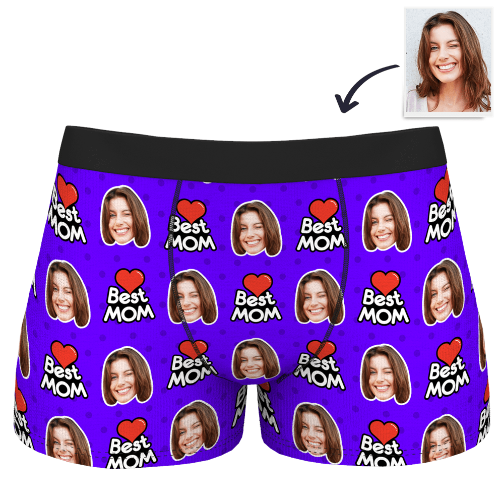 Customized Underwear Face Boxer Shorts - "Best Mom" - Giftlab