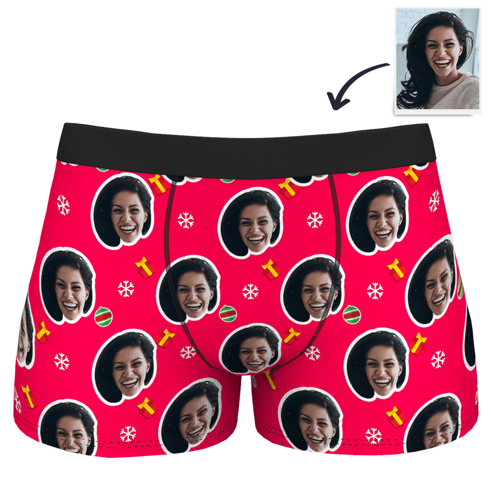 Boxer Brief with Face - Christmas Snow - Giftlab