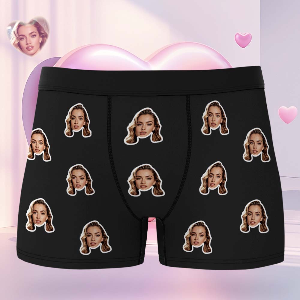 Custom Face Boxer Personalized Underwear Valentine's Day Gifts for Boyfriend - Giftlab