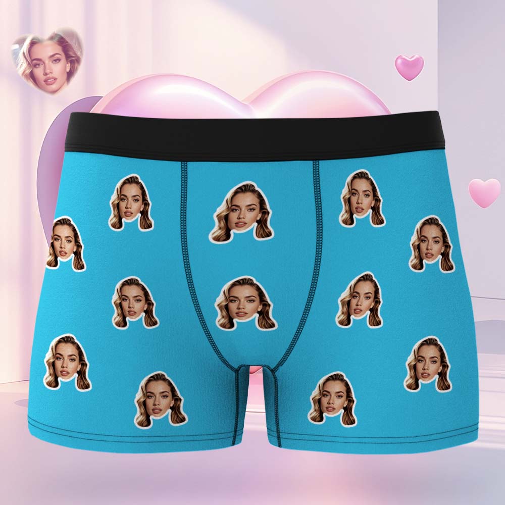Custom Face Boxer Personalized Underwear Valentine's Day Gifts for Boyfriend - Giftlab