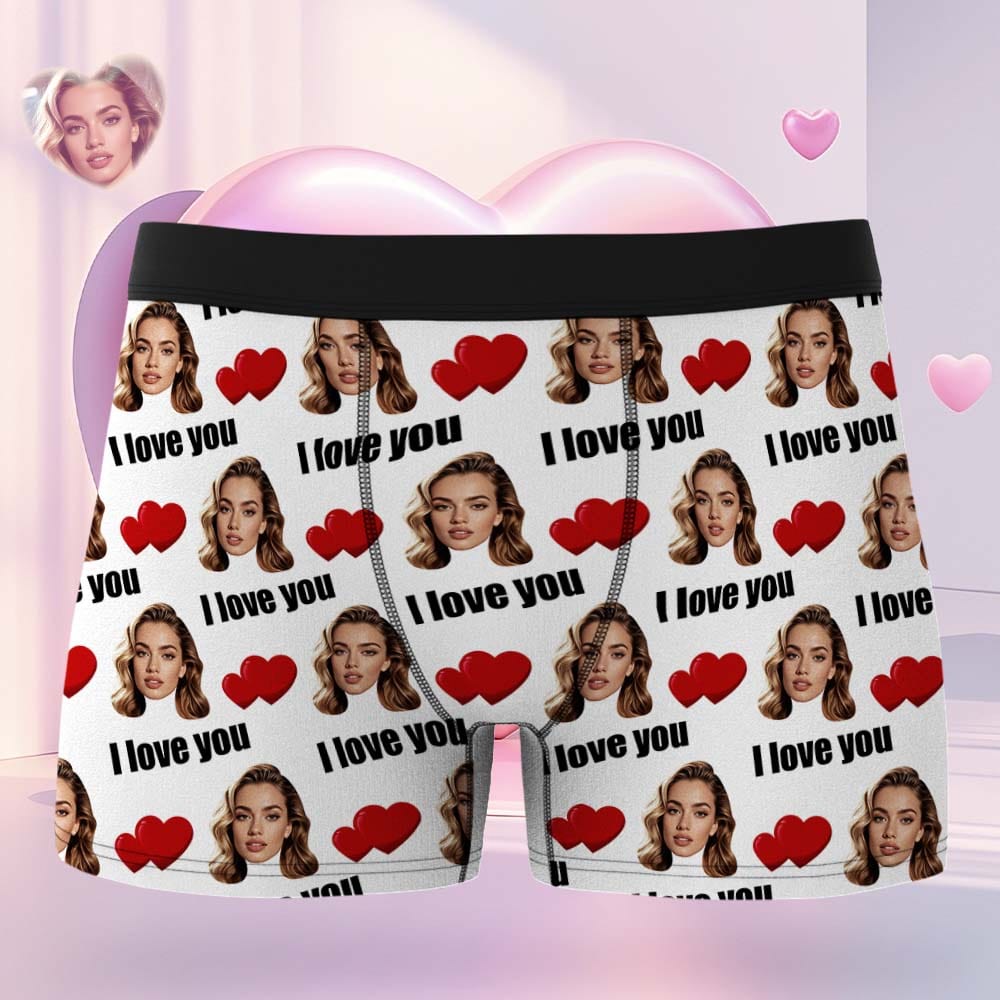 Custom Boxer Heart Underwear Birthday Gift Valentine's Day Gift for Him - 6 Colors - Giftlab