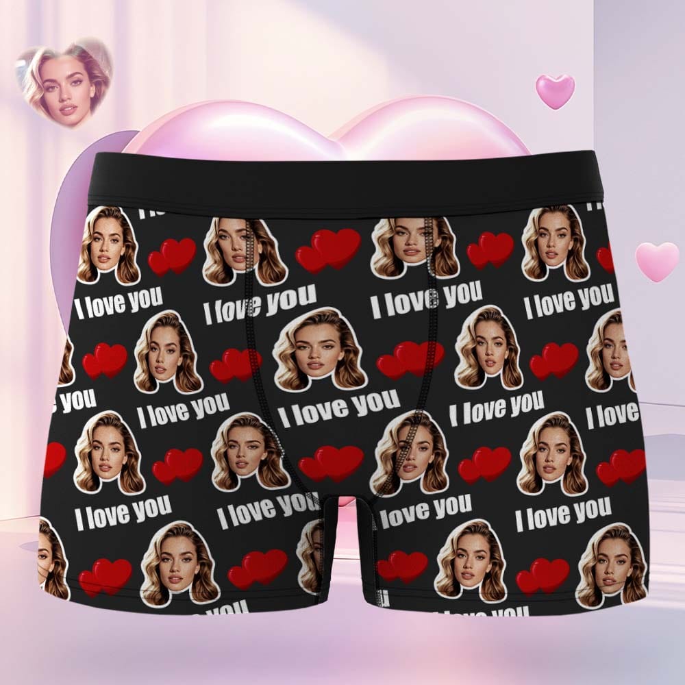 Custom Boxer Heart Underwear Birthday Gift Valentine's Day Gift for Him - 6 Colors - Giftlab