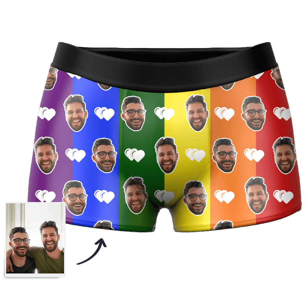 Birthday Gift For Boyfriend Face Boxer Shorts - RainBow - Giftlab