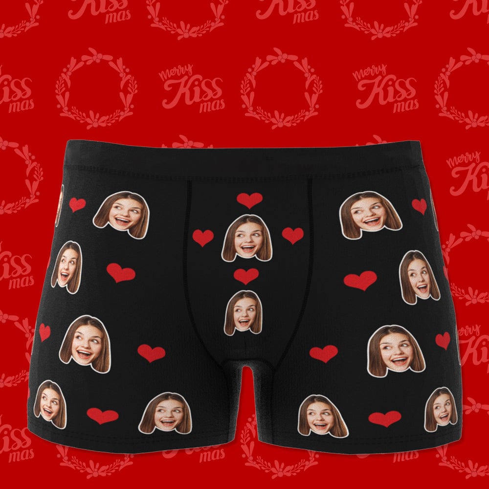 Customized Face Boxer Heart - 5 Colors Christmas Gift For Him - Giftlab