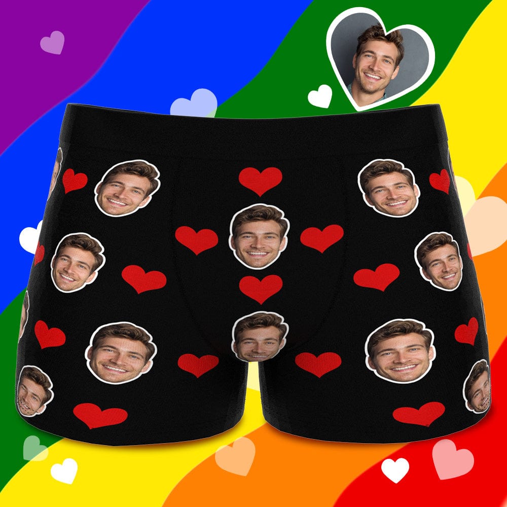 Customized Boxer LGBT Gifts for Men Heart - 5 Colors - Giftlab