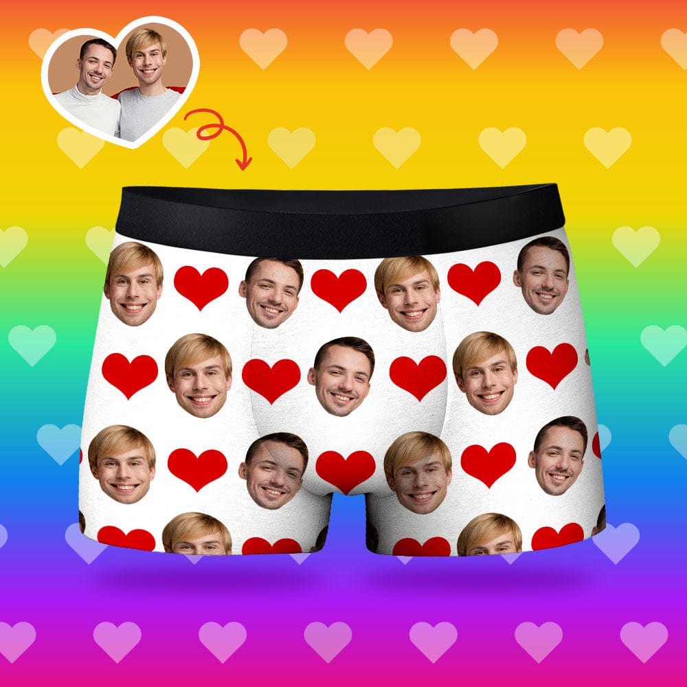 Customized Boxer Valentine's Gifts for Men Heart - 5 Colors LGBT Gifts - Giftlab