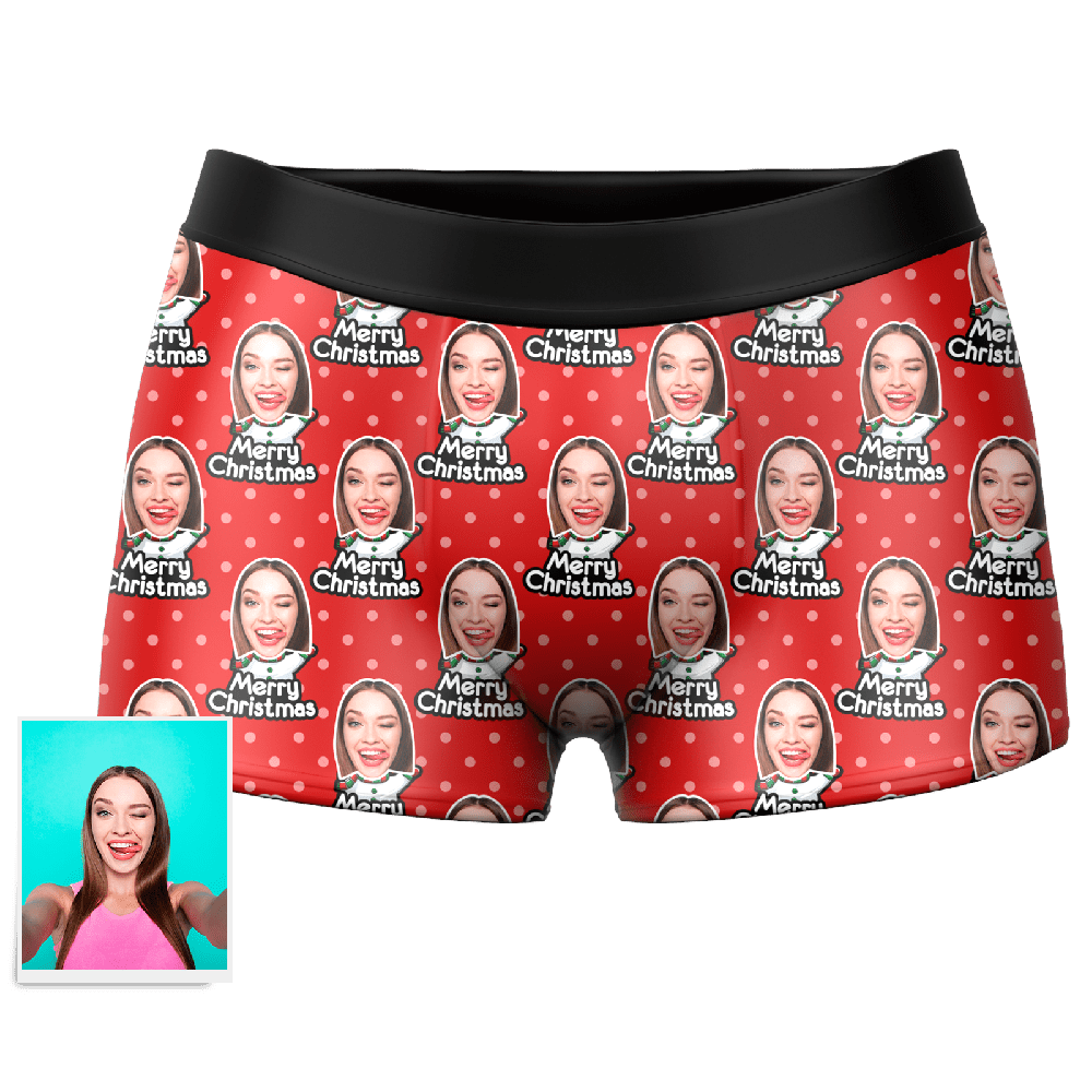 Christmas Gift For Boyfriend Face Boxer Shorts - Giftlab