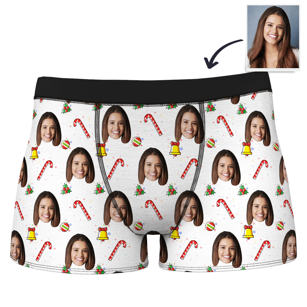 Custom Boxer Shorts Funny Underwear For Men - Christmas Bell - Giftlab