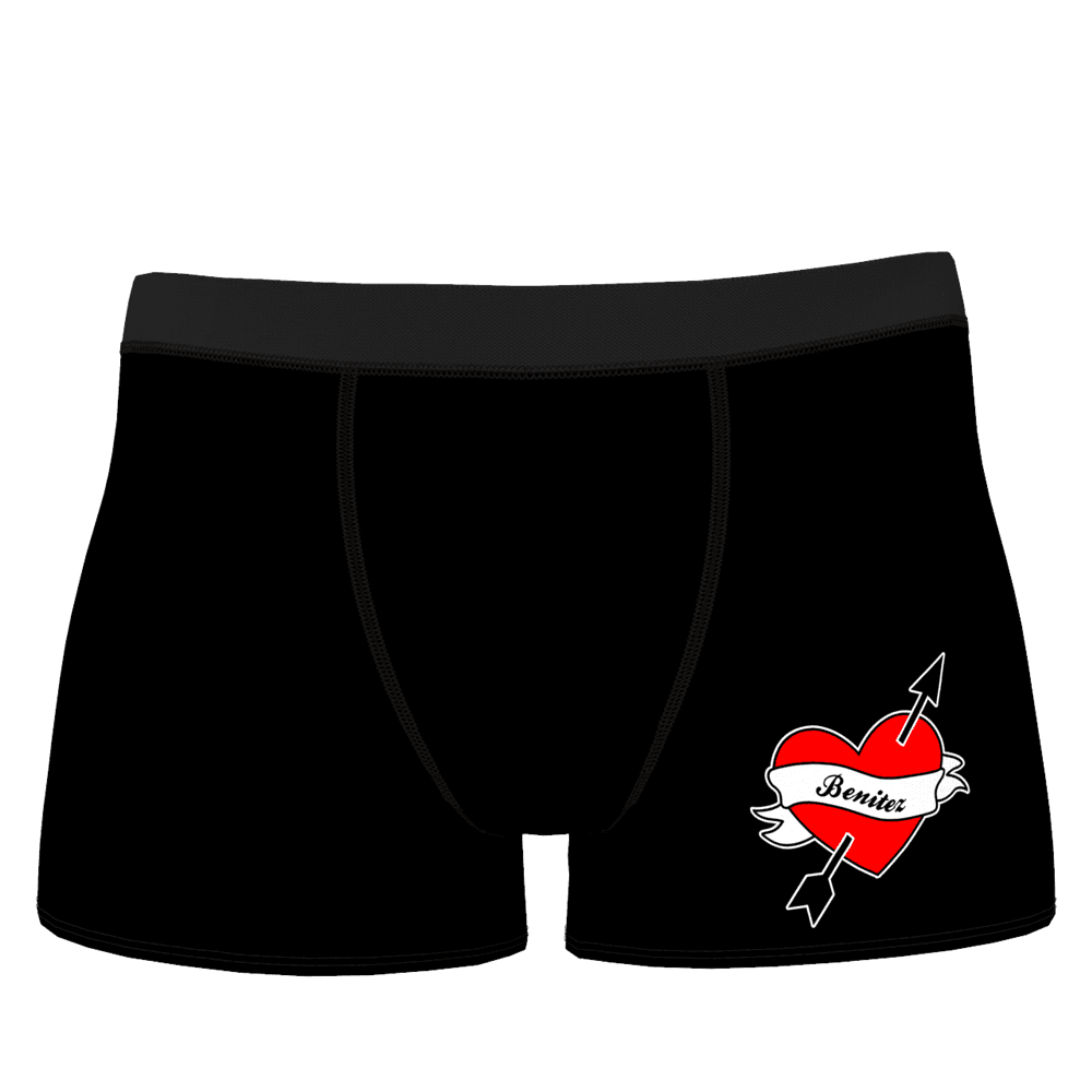 Custom Shorts Boxer with Girlfriend's Face - Love Heart - Giftlab