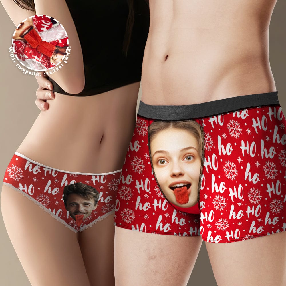Custom Face Underwear Personalized Magnetic Tongue Underwear Christmas Gifts for Couple - Giftlab