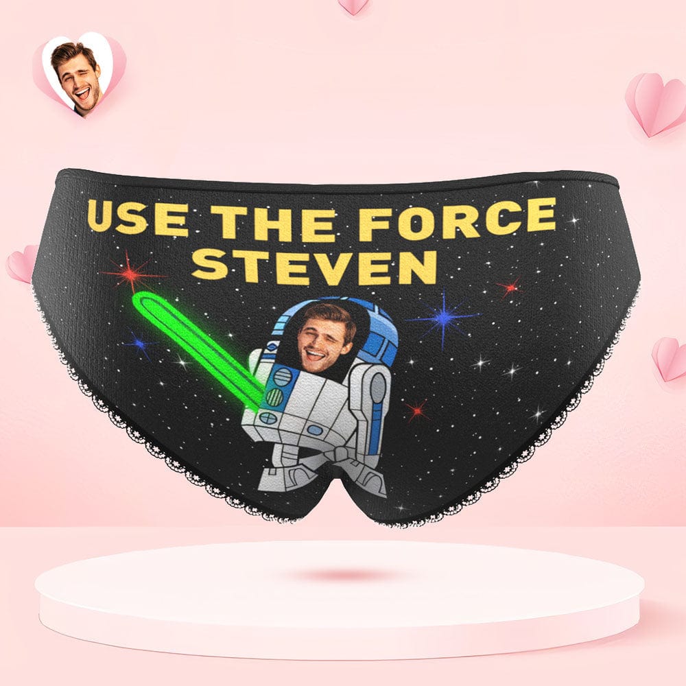 Custom Face Panties Personalized Photo Women's Lace Panties USE THE FORCE Valentine's Day Gift - Giftlab