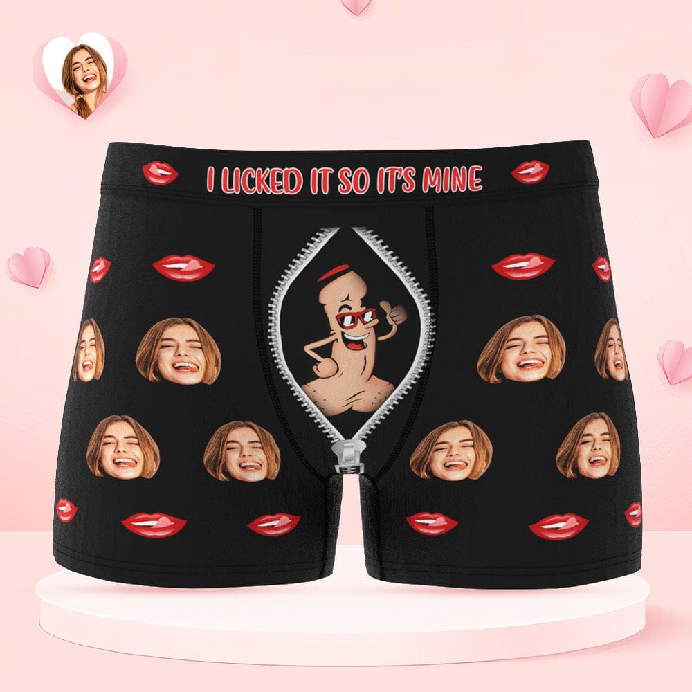 Custom Face Underwear Personalized Boxer Briefs and Panties I SUCKED IT SO IT'S MINE Valentine's Day Gifts for Couple - Giftlab
