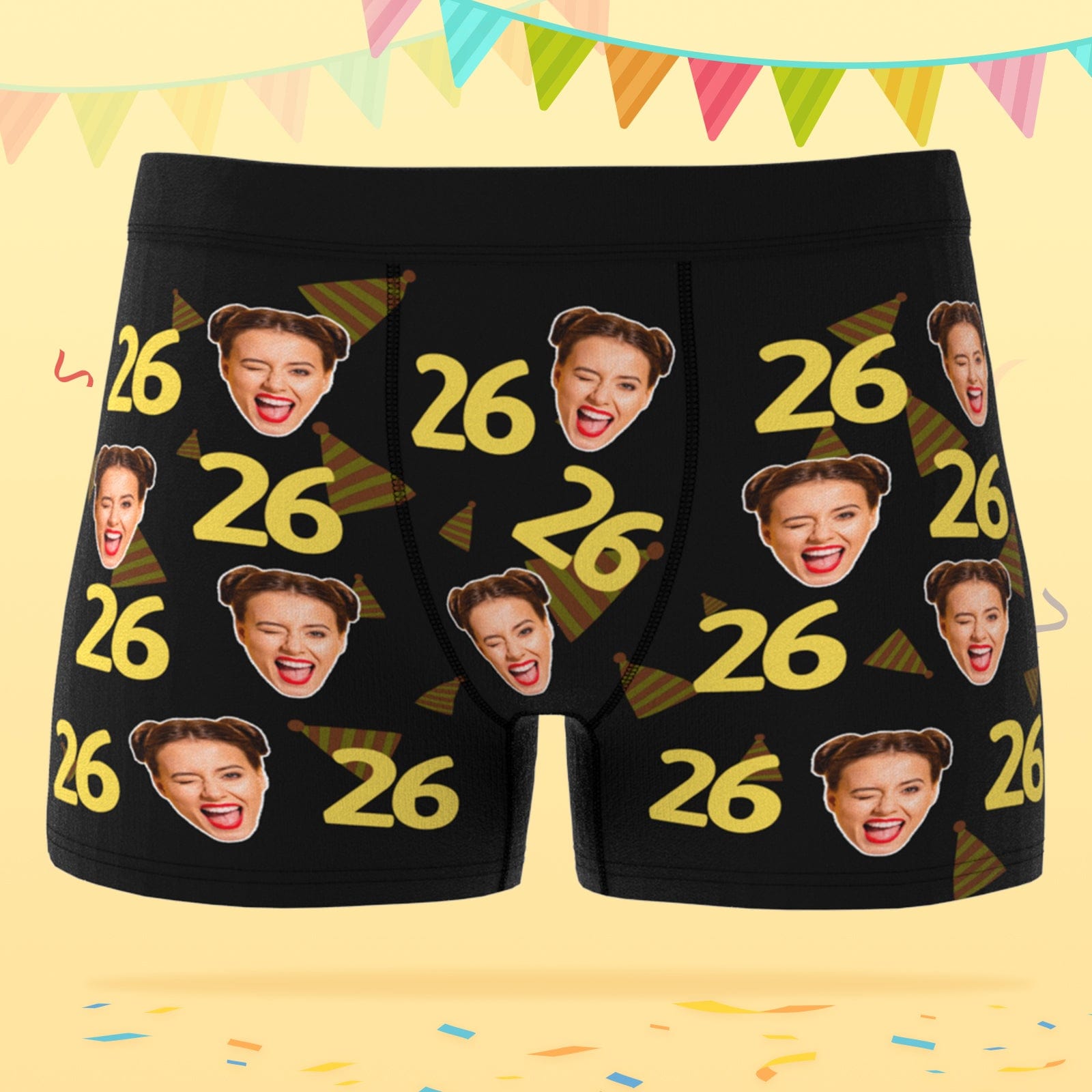 Birthday Gift Personalized Face Boxer Shorts with Age Crazy Gift For Him - Giftlab