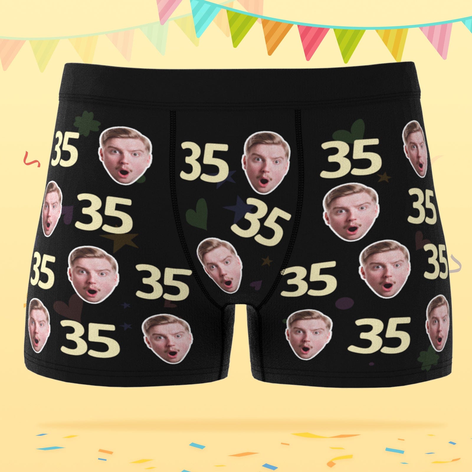Custom Face Boxer Shorts with Age Personalized Boxer Birthday Gift for Husband - Giftlab