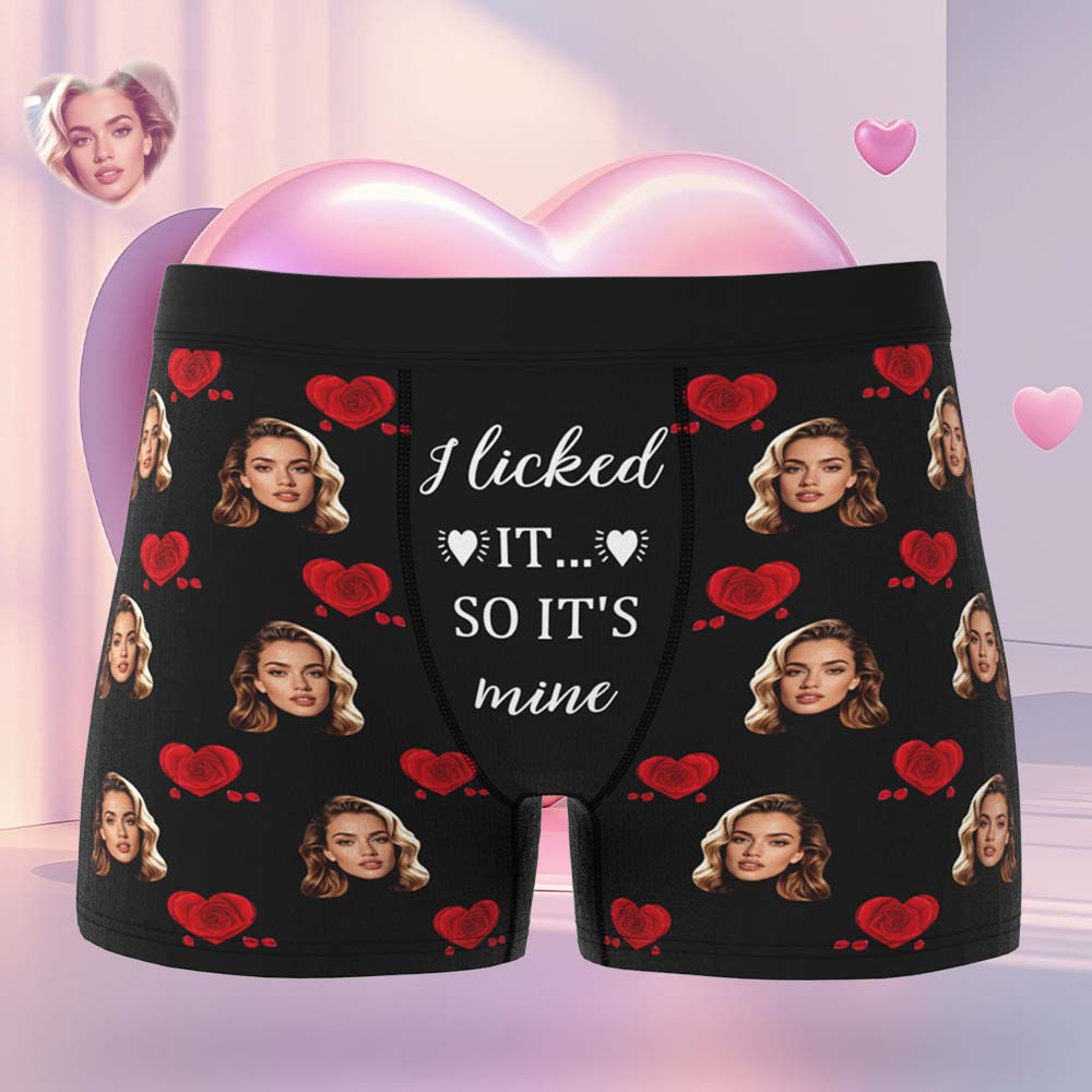 Custom Face & Name Men's Boxer Shorts Underwear Rose Secret Personalized Boxer Briefs for Boyfriend Husband Gift - GiftlabUS