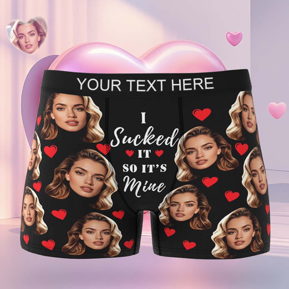 Personalised Funny Big Face Custom Waistband Text Boxer Gift For Men-it's Mine - GiftlabUS