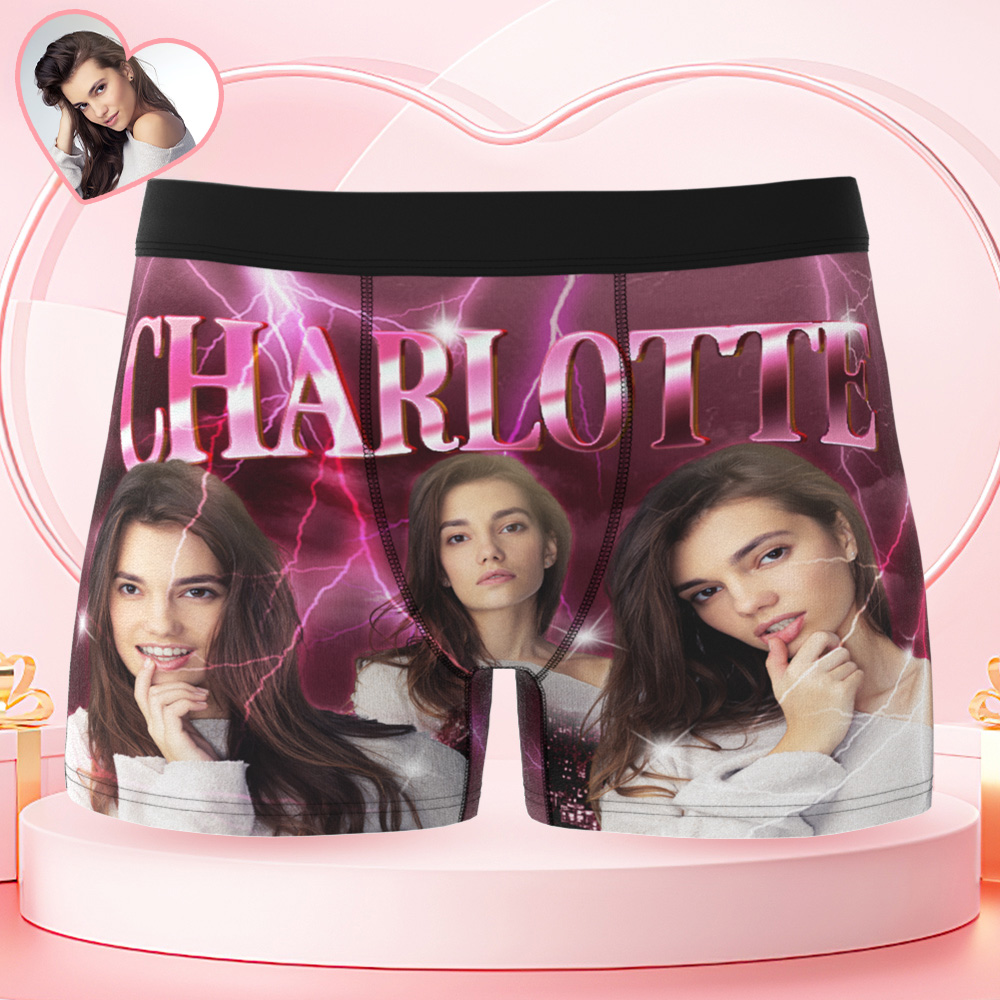 Custom Men's Boxers Personalized Girlfriend Photo Vintage Boxer Briefs Valentine's Gift - GiftlabUS