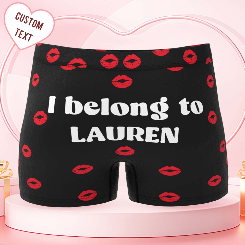 Custom Men's Boxer Shorts Personalized Romantic Boxer Briefs with Name Valentine's Day Gift - GiftlabUS