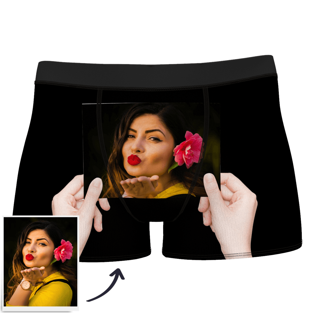 Custom Boxer Shorts - Girlfriends Smile Face - Giftlab