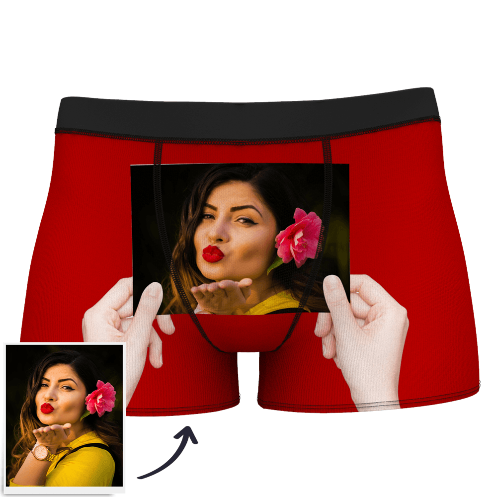 Custom Boxer Shorts - Girlfriends Smile Face - Giftlab