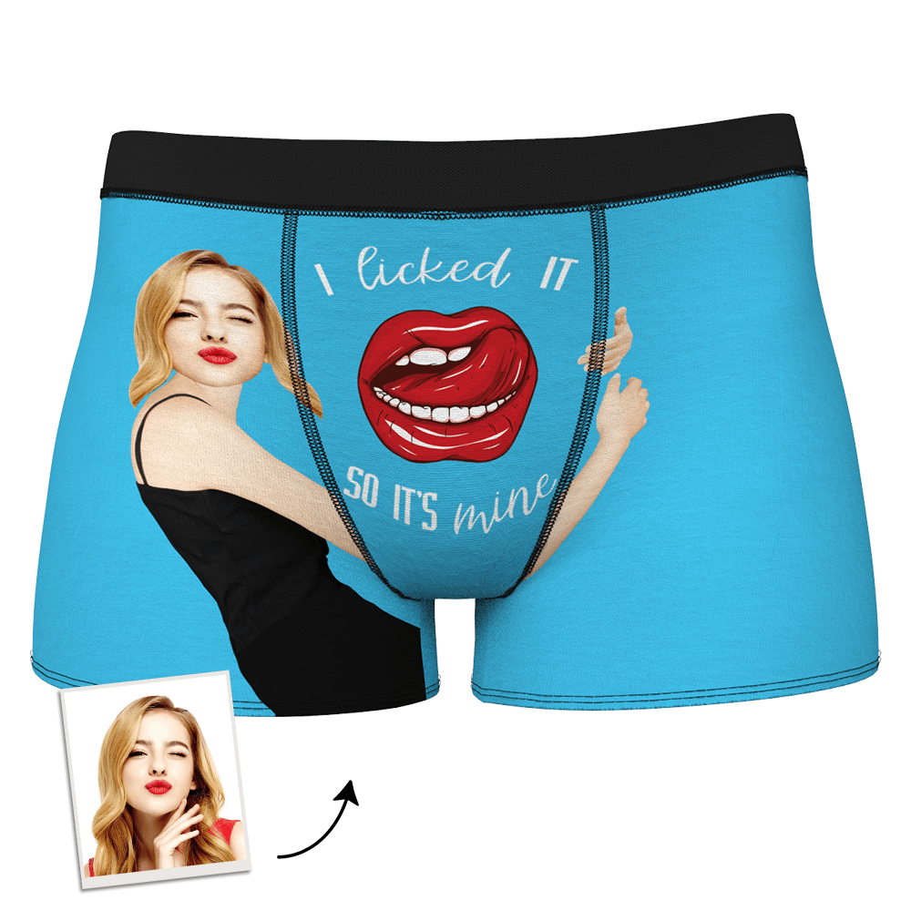 I Licked It So It's Mine Custom Girlfriend's Face Boxer 3D Online Preview - Giftlab