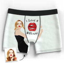 Custom Face Boxer Personalized Underwear Photo Boxer Girlfriend's Face My Lips & Licked It Valentines Day Gifts - Giftlab