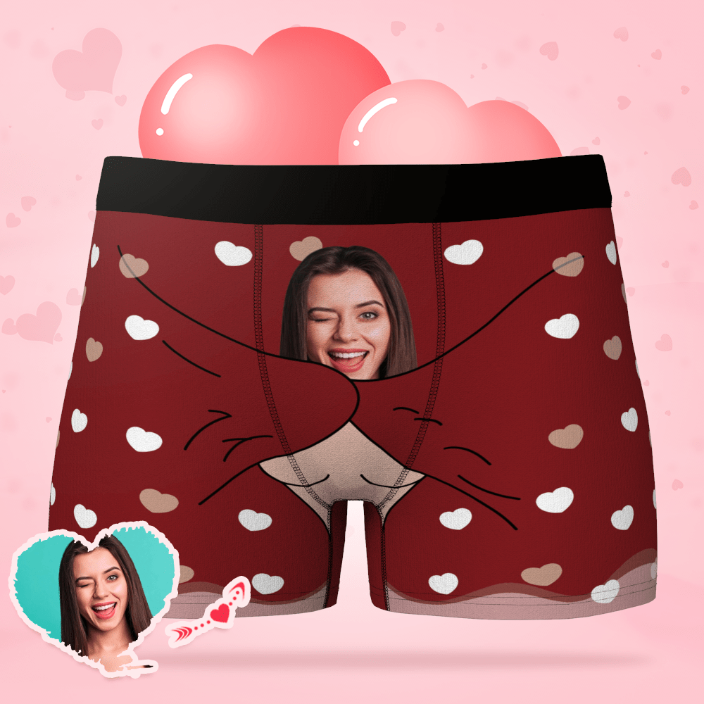 Customized Boxer Personalised Photo Boxer - Hide and Seek Valentines Day Gifts - Giftlab
