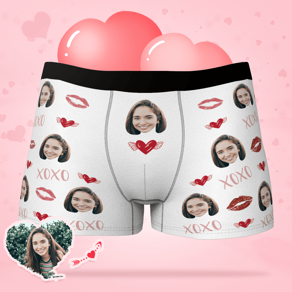 Face Boxer Shorts Birthday Gift For Boyfriend - XOXO Custom Valentines Day Gifts - Giftlab