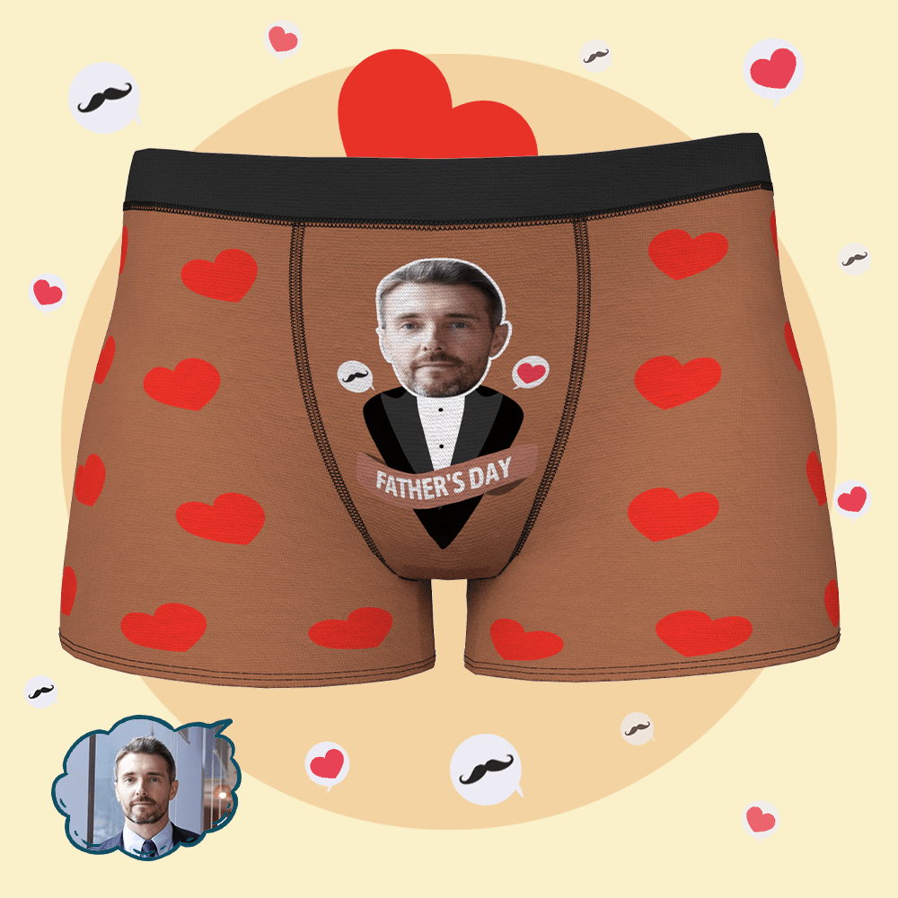 Custom Underwear Custom Face Men's Boxer Briefs Best Father's Boxer Briefs - Giftlab