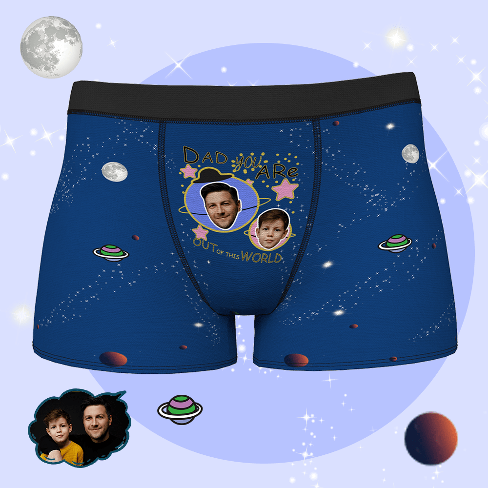 Personalized Photo Underwear for Men Best Father's Boxer Briefs - OUT OF THIS WORLD - Giftlab