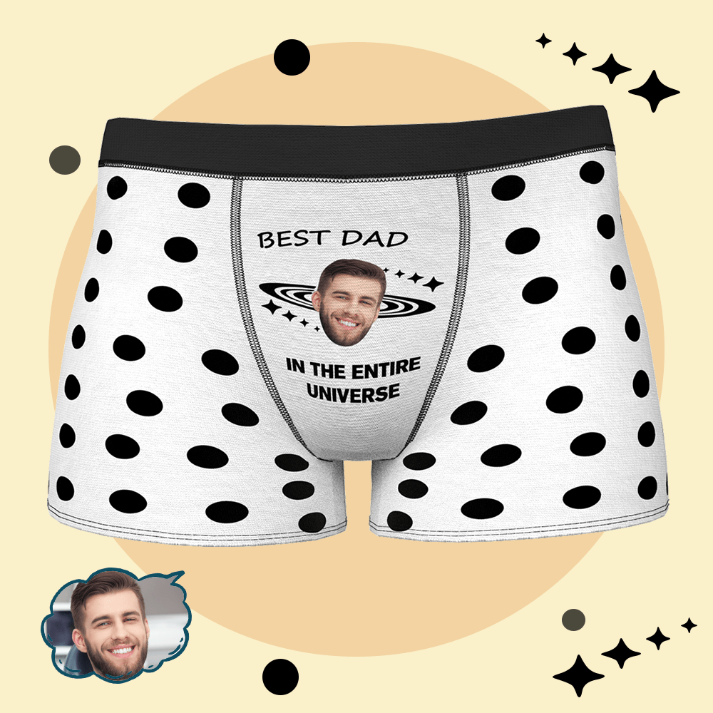 Custom Face Men's Boxer Briefs  - Best Dad In the Universe - Giftlab