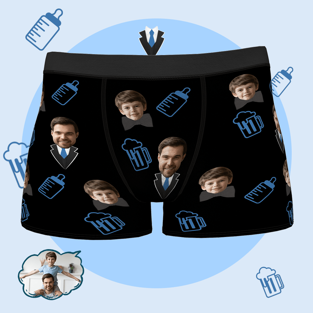 Custom Face Men's Boxer Best Birthday Day Gifts for Father - Giftlab