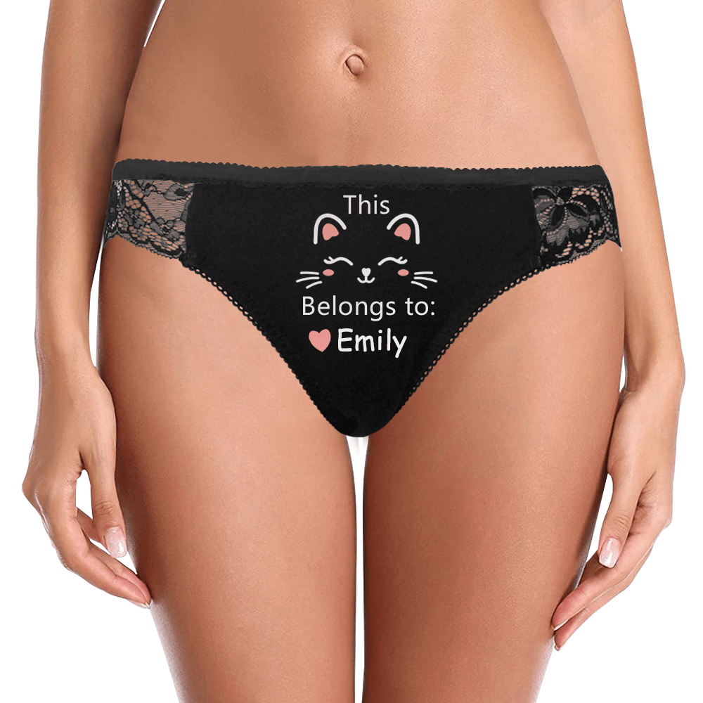 Custom Lace Panty Women Sexy Kitty Panties Best Girfriend Gift Belongs To Panty - Giftlab