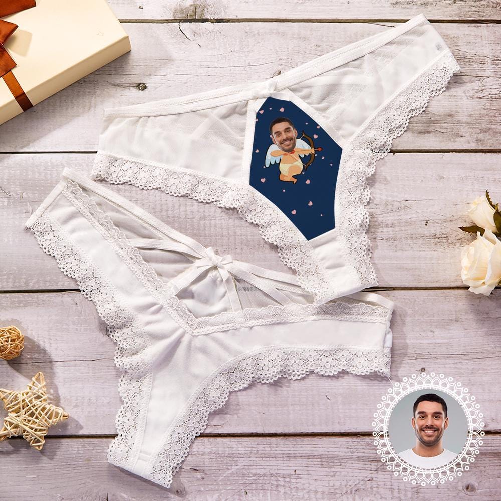 Face Lace Panties White Lace Panties Cupid Lover Underwear - Giftlab