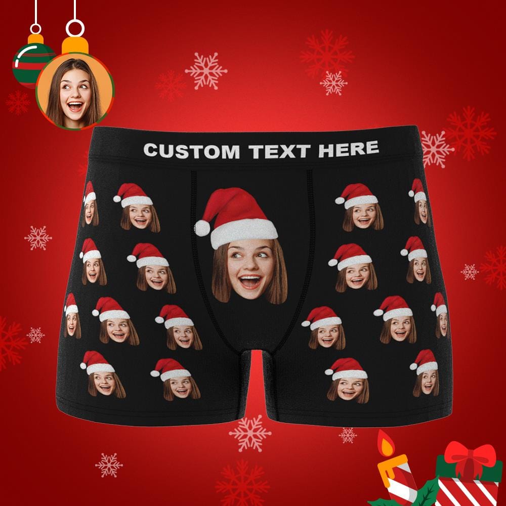Custom Face Boxers Shorts 3D Online Preview Christmas Gift for Men - Giftlab