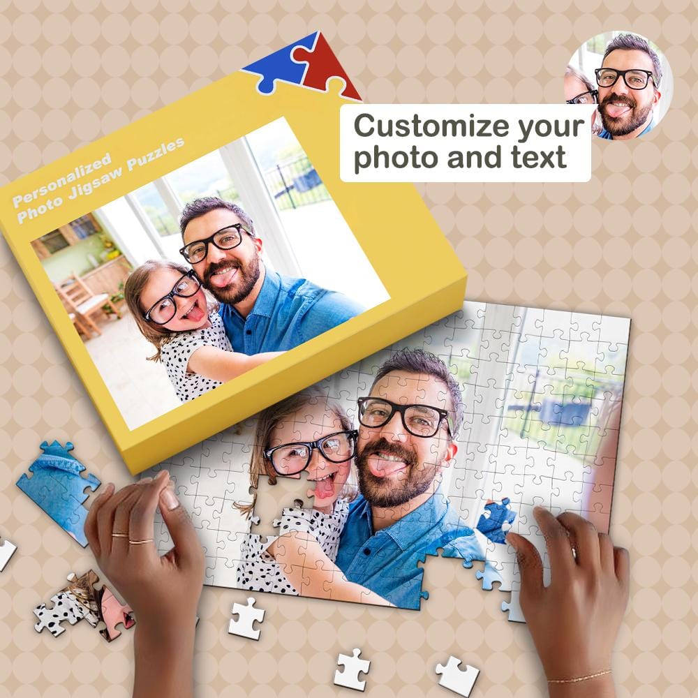 Father's Day Puzzle Personalized Picture Jigsaw Puzzle 1000 Pieces Father's Day Gift - Giftlab