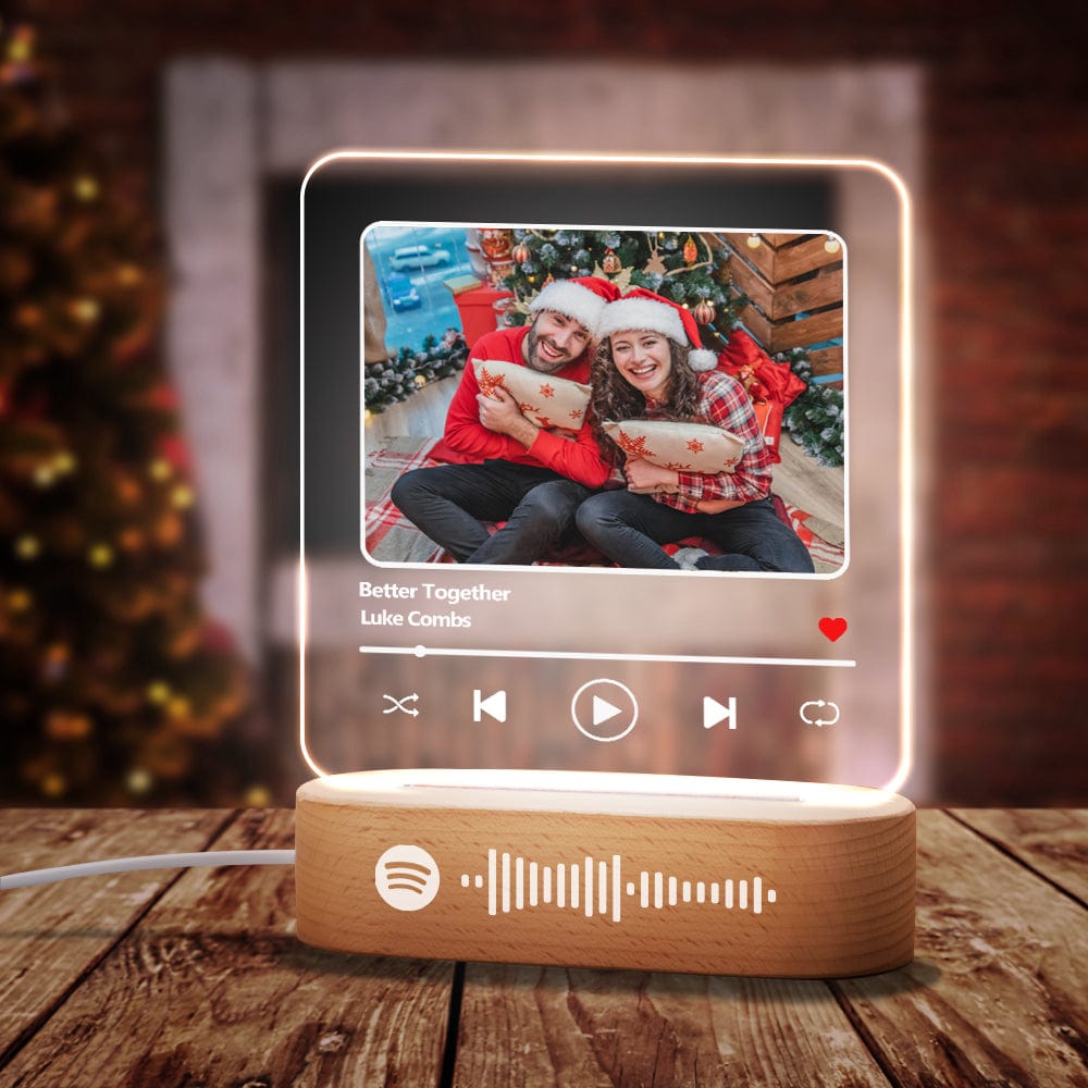 Glass Song Plaque Custom Spotify Plaque Acrylic Music Plaque Night Light Personalized Gift - Giftlab