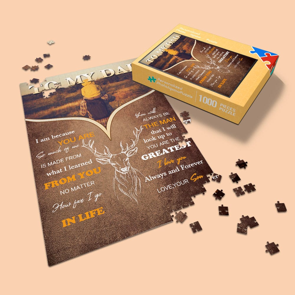 Father's Day Puzzle Personalized Photo Puzzle Fathers Day Jigsaw Puzzle Custom Father's Day Gifts - Giftlab