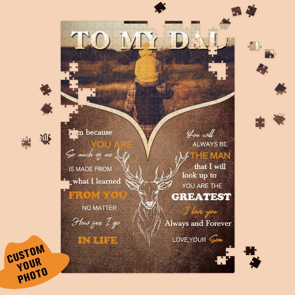 Father's Day Puzzle Personalized Photo Puzzle Fathers Day Jigsaw Puzzle Custom Father's Day Gifts - Giftlab