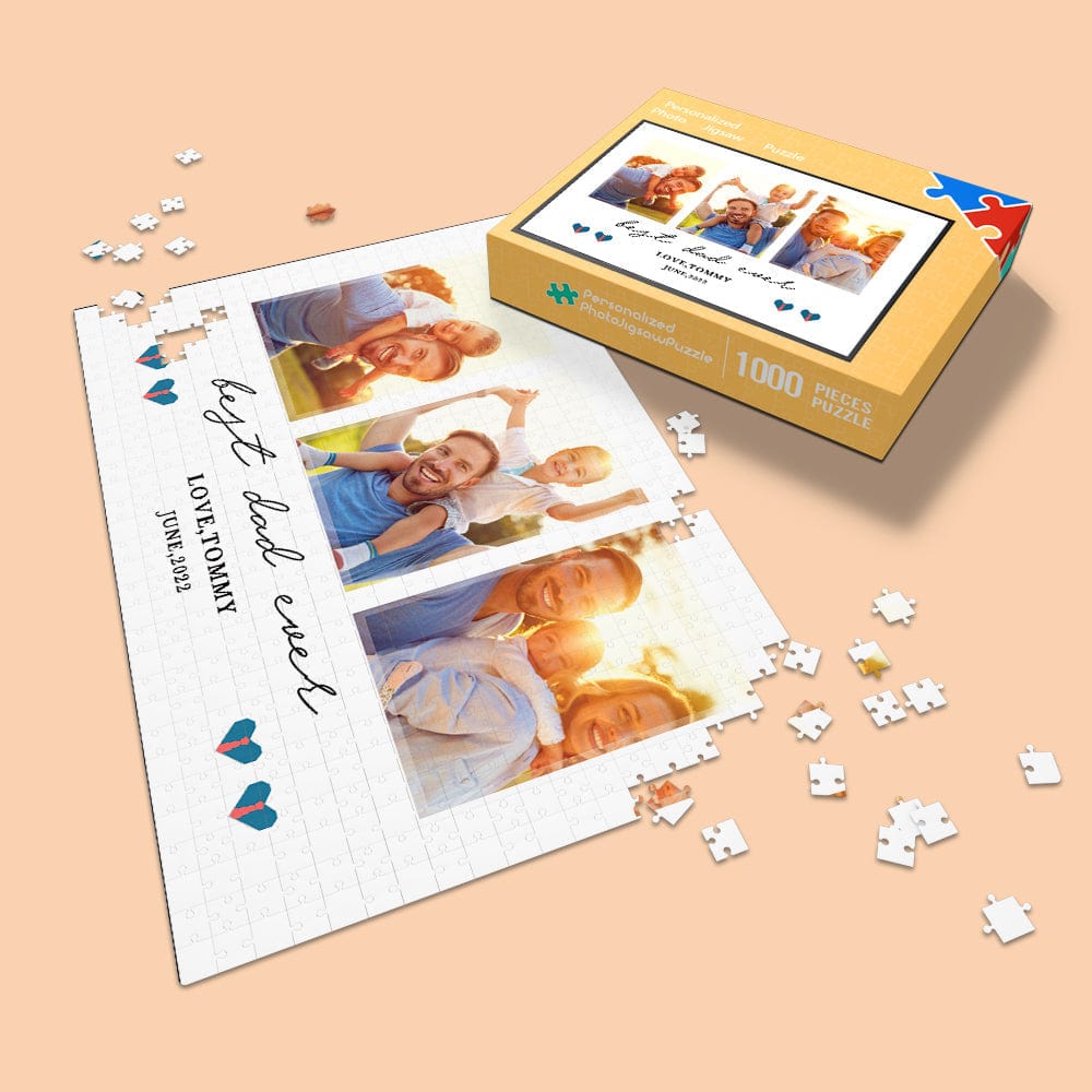 Father's Day Puzzle Custom Jigsaw Puzzle Personalized Photo Puzzle Custom Father's Day Gifts - Giftlab