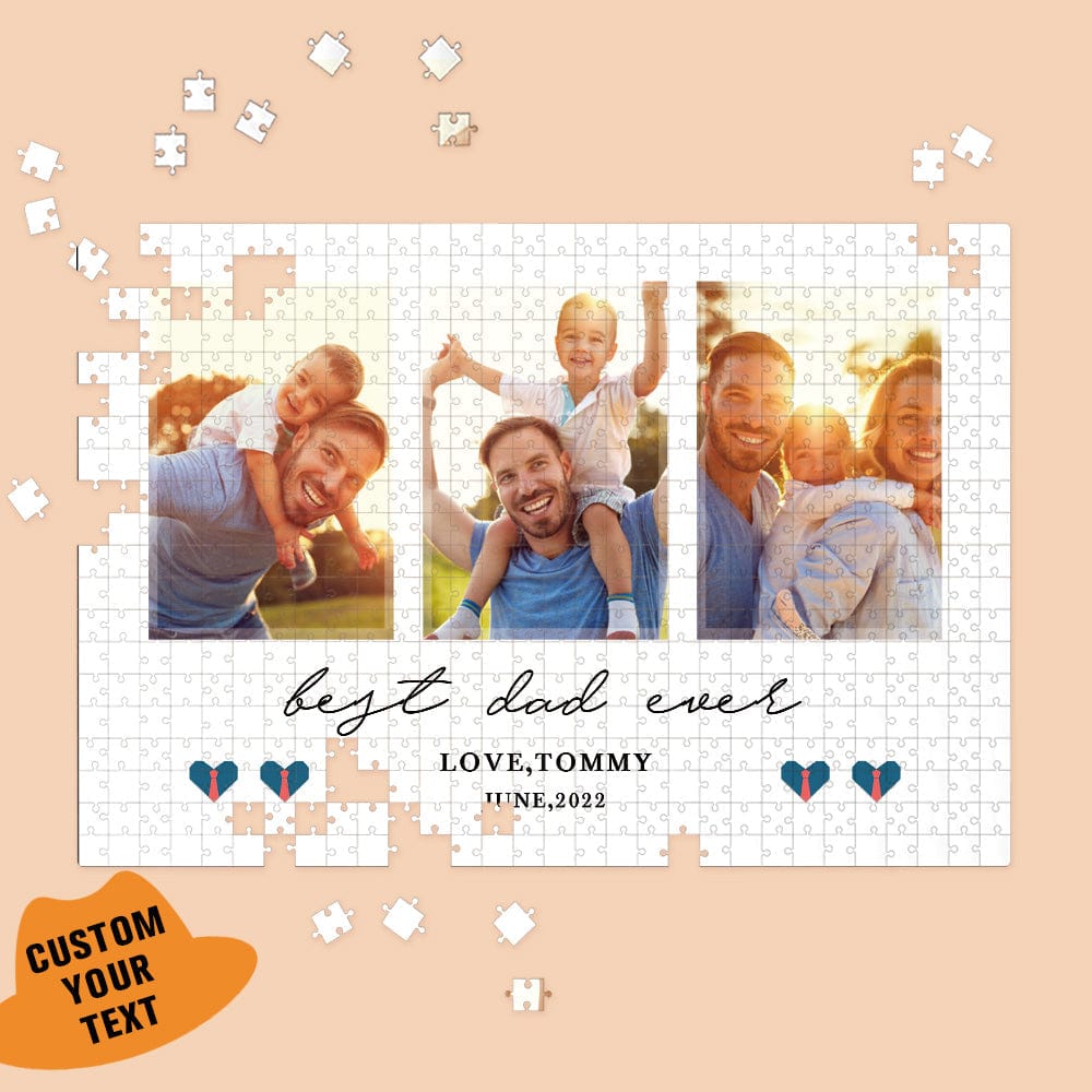 Father's Day Puzzle Custom Jigsaw Puzzle Personalized Photo Puzzle Custom Father's Day Gifts - Giftlab