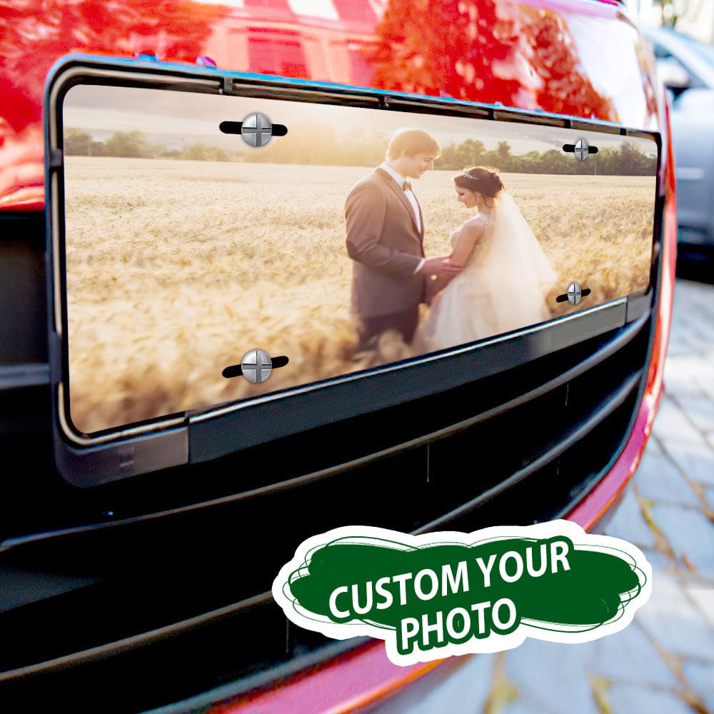 Custom Photo License Plate Custom License Plate Funny License Plate for Wedding Gift - Giftlab