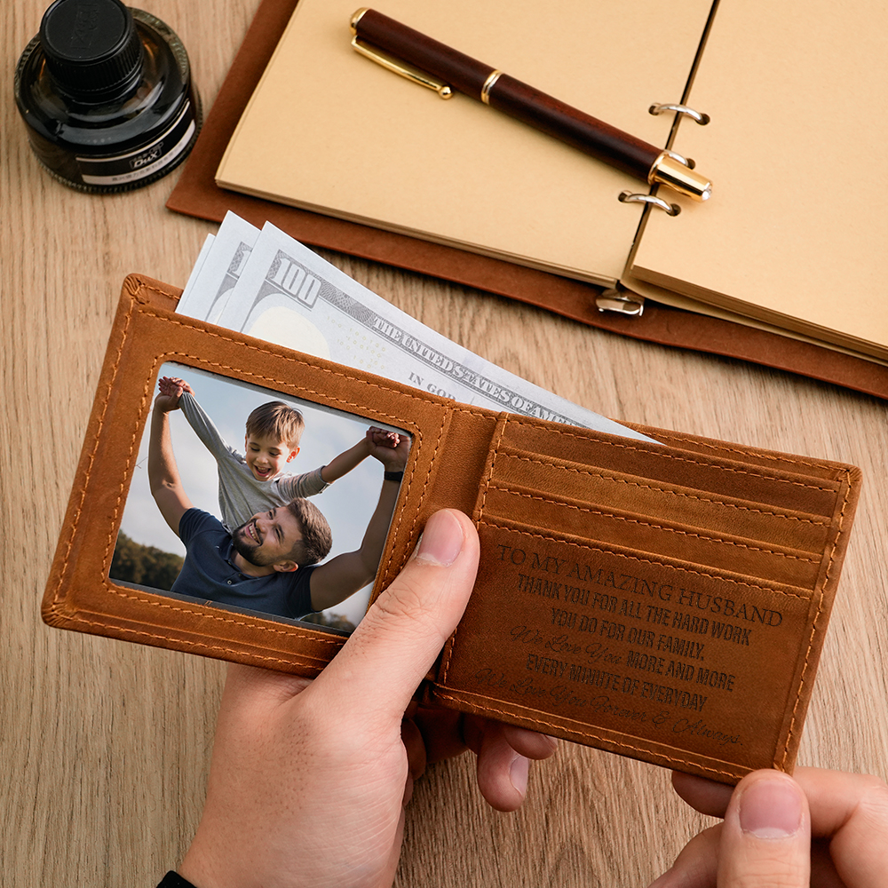 Personalized Men's Wallet, Genuine leather wallet, Gift for boyfriend, Gift for him, Valentine's Day gift, gift for my man, gift for husband