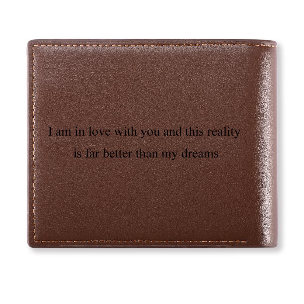 Anniversary Gifts Custom Men's Photo Wallet Brown