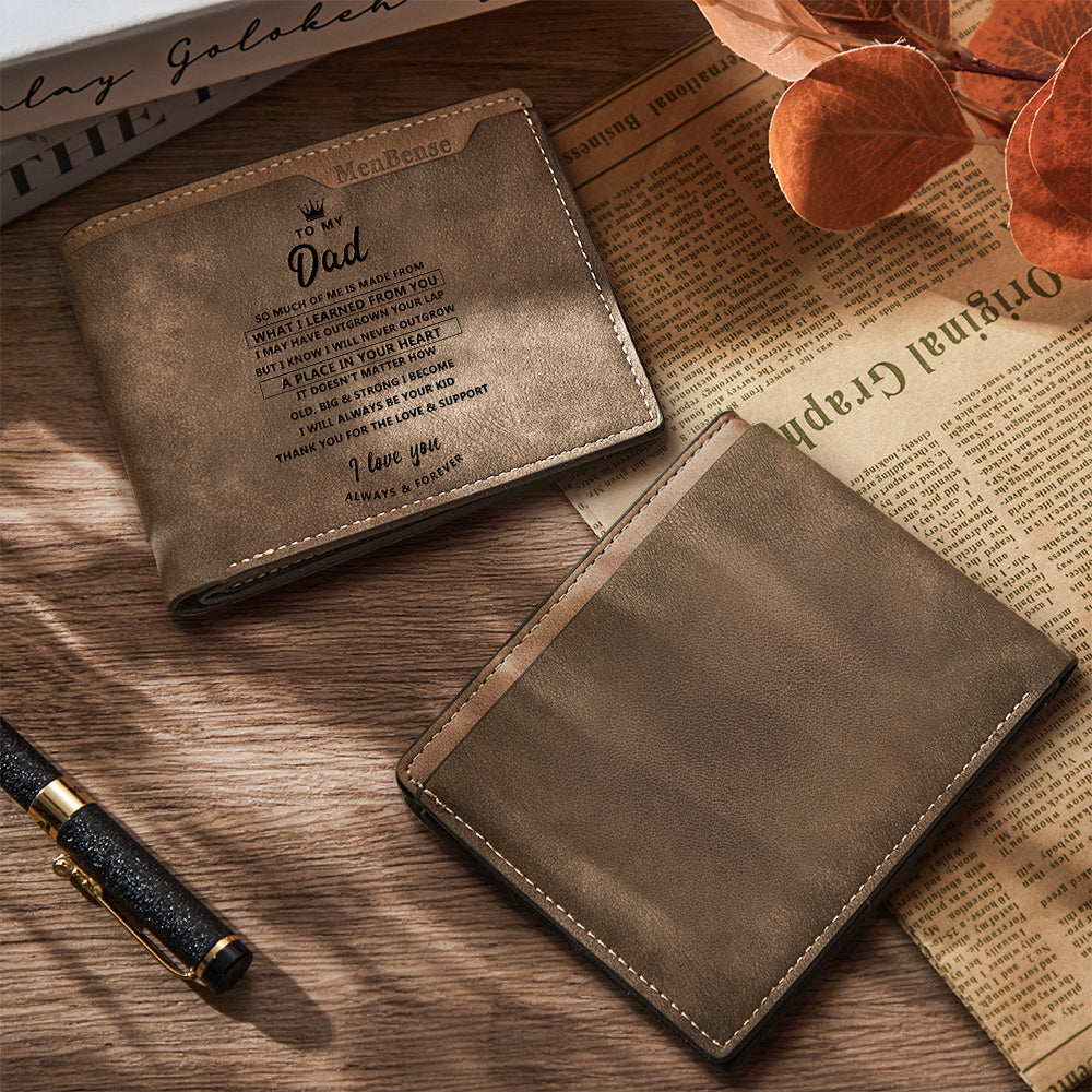 To My Dad Men's Bifold Wallet Leather Wallets Father's Day Gifts