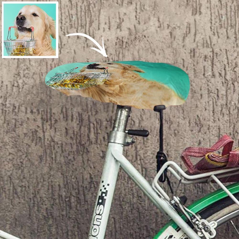 Custom Photo Bicycle Seat Cover, Waterproof Rain Bicycle Saddle Cover - Pet - Giftlab